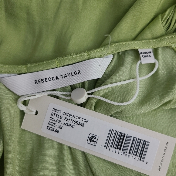 Rebecca Taylor Tie Neck Sateen Blouse - Picture 6 of 9